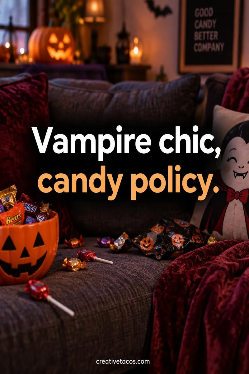 Quote card: Vampire chic, candy policy.