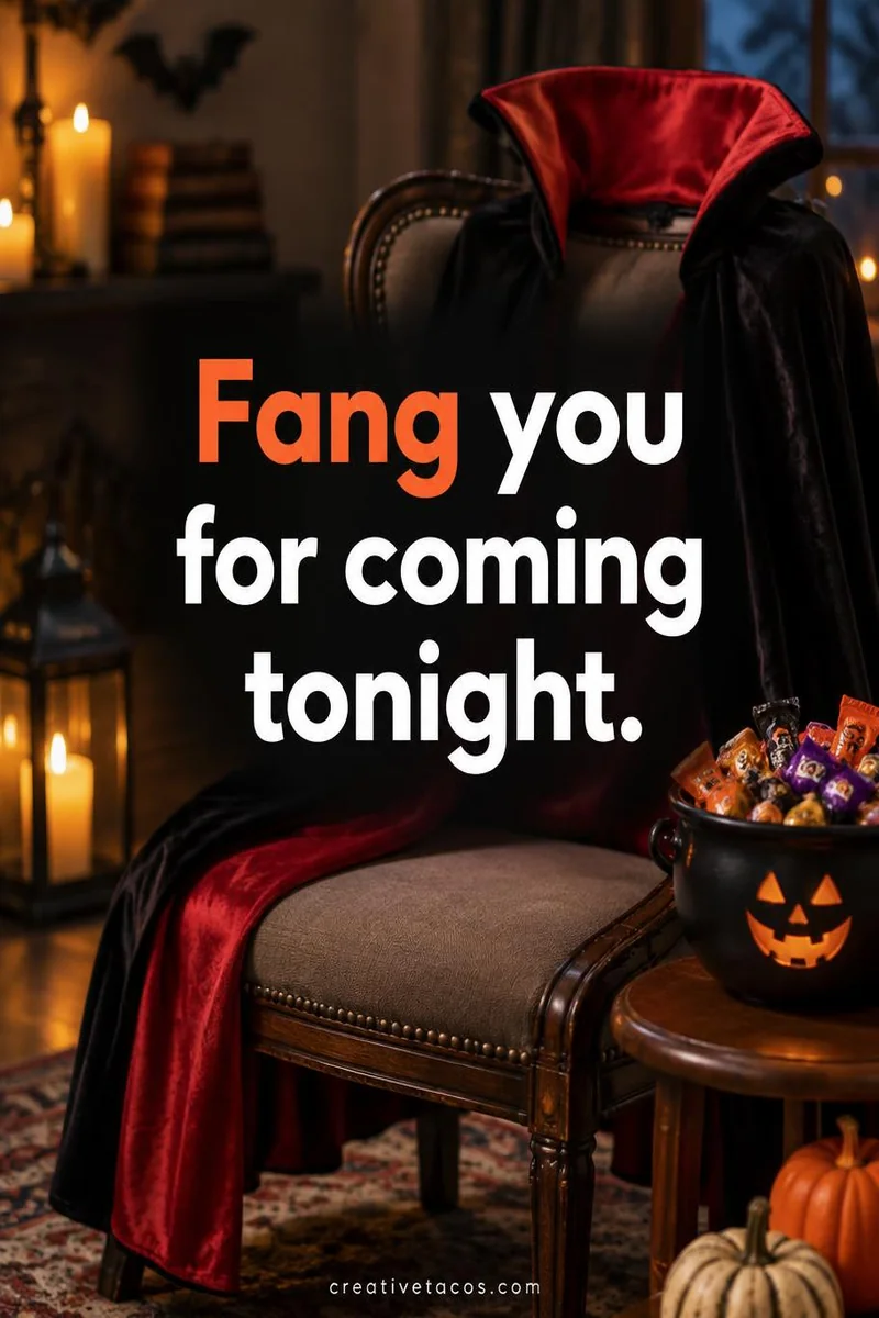 Quote card: Fang you for coming tonight.