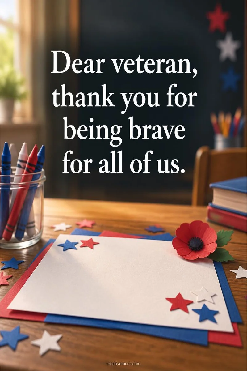 Quote card: Dear veteran, thank you for being brave for all of us.