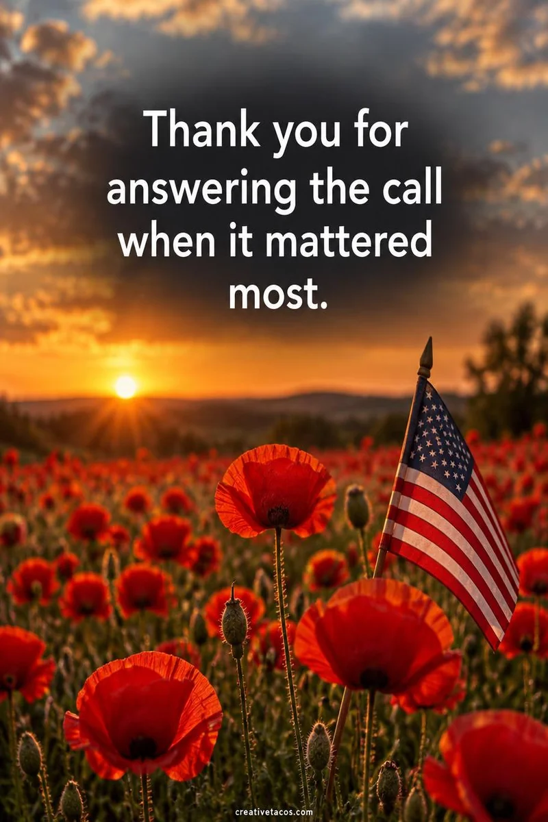 Quote card: Thank you for answering the call when it mattered most.
