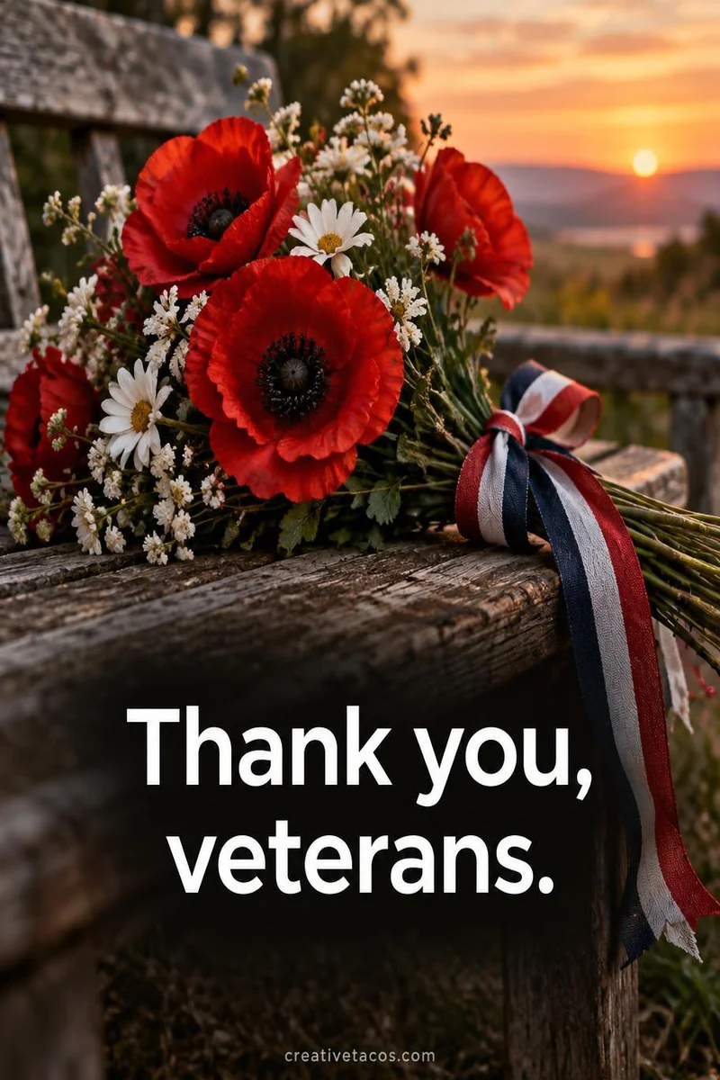 Quote card: Thank you, veterans.