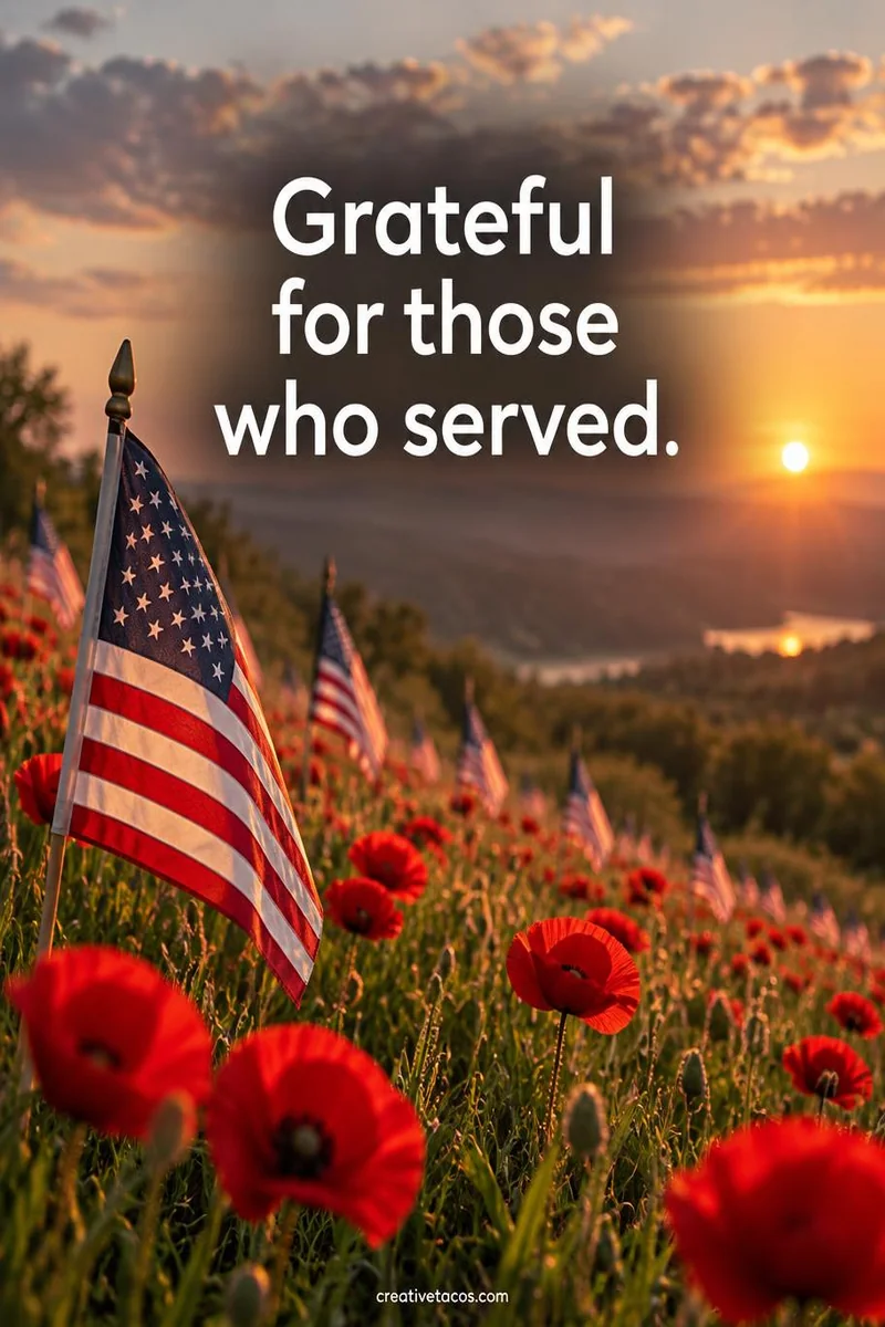 Quote card: Grateful for those who served.