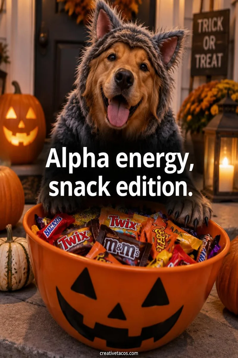 Quote card: Alpha energy, snack edition.