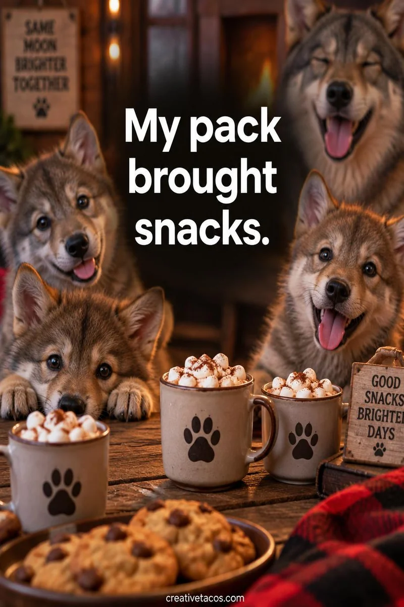 Quote card: My pack brought snacks.
