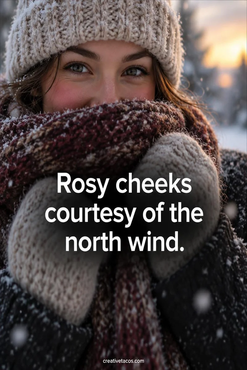 Quote card: Rosy cheeks courtesy of the north wind.