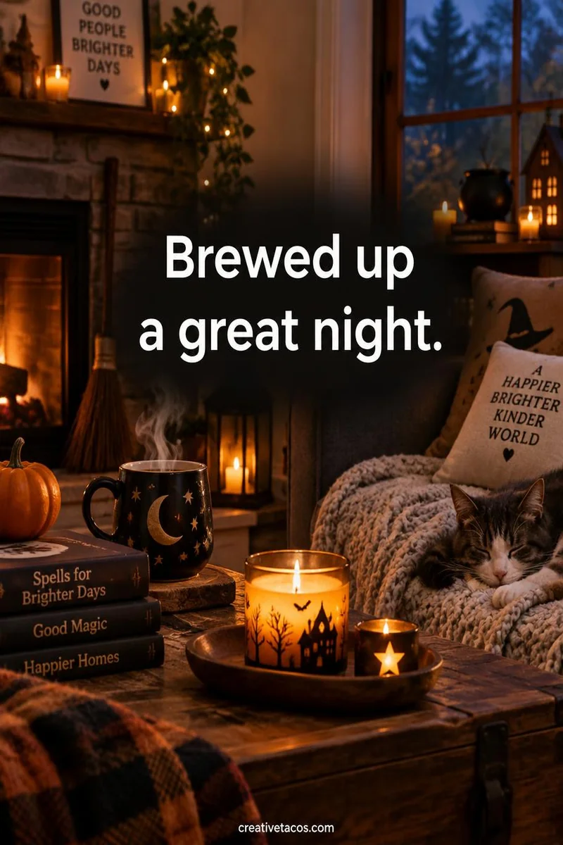 Quote card: Brewed up a great night.