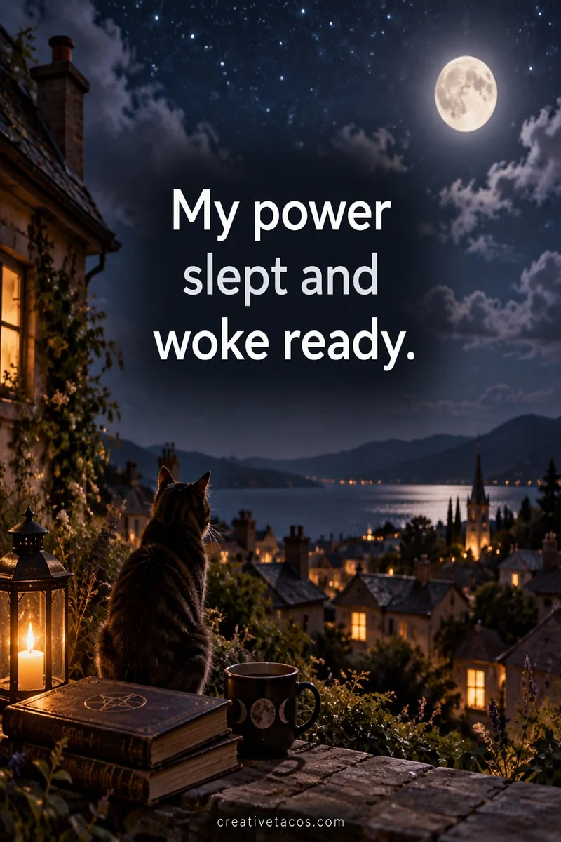 Quote card: My power slept and woke ready.