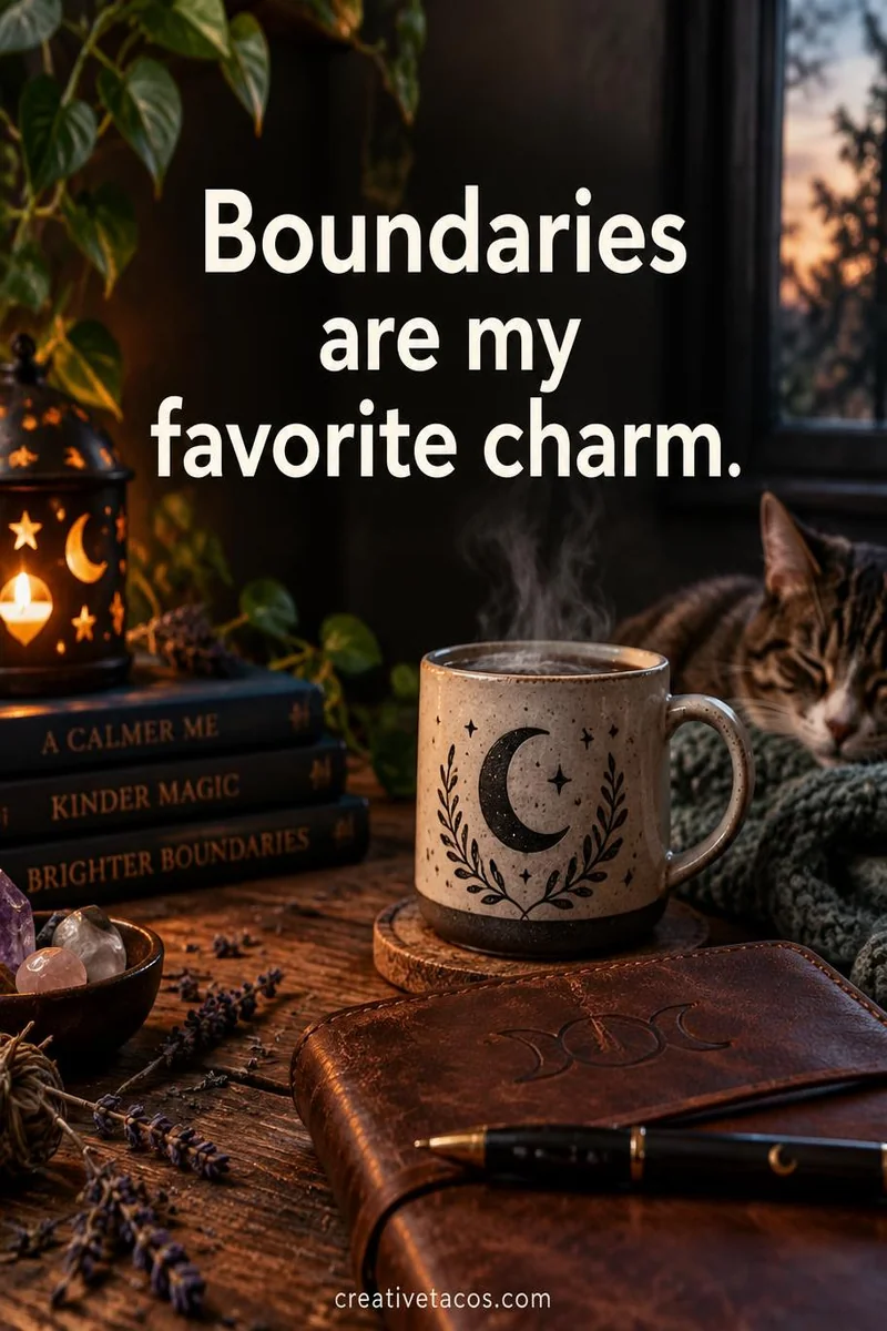 Quote card: Boundaries are my favorite charm.