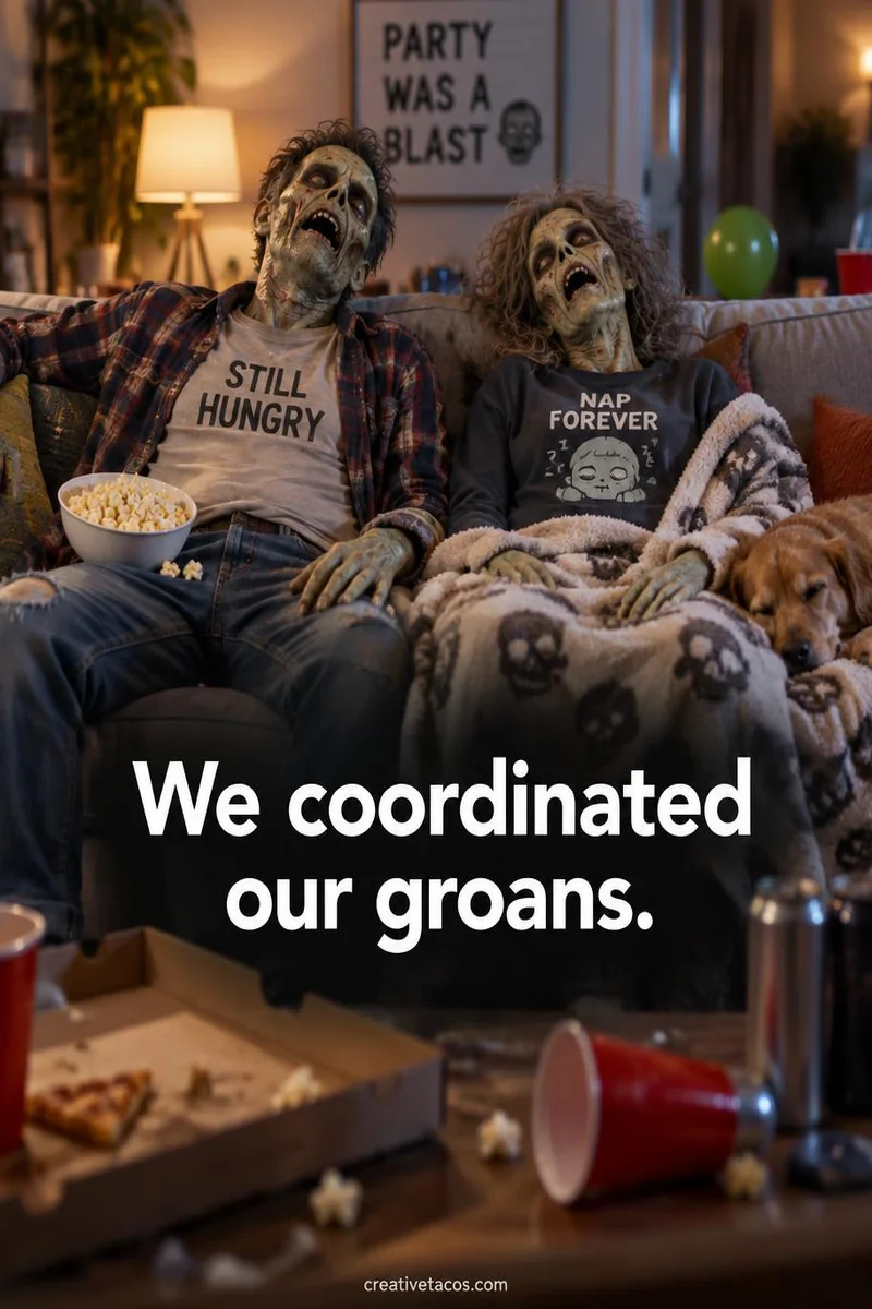 Quote card: We coordinated our groans.