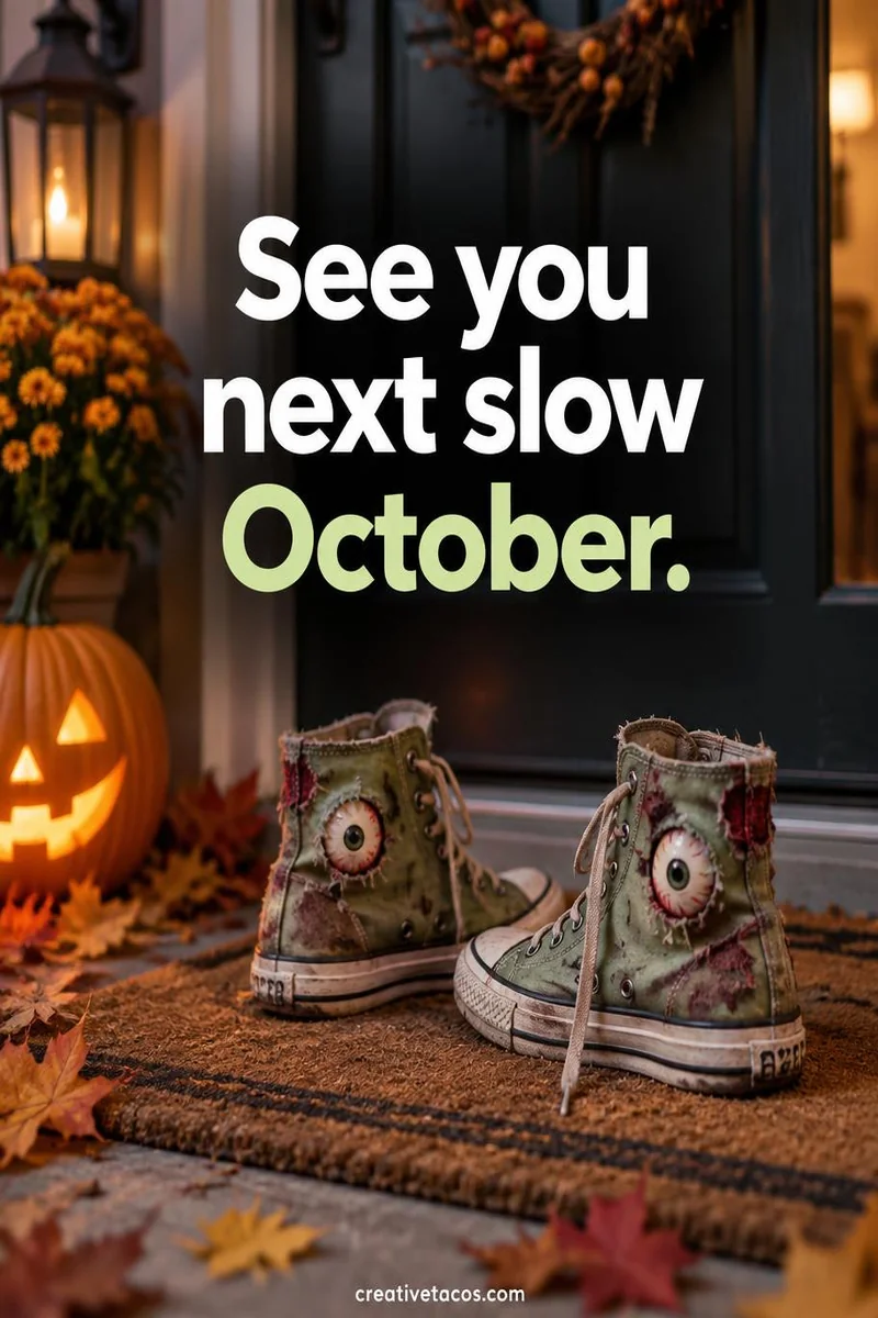 Quote card: See you next slow October.