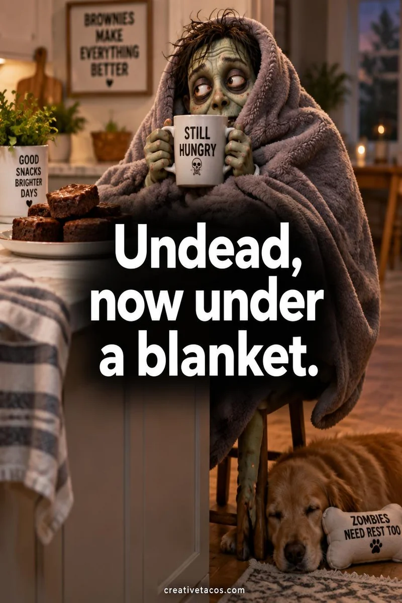 Quote card: Undead, now under a blanket.