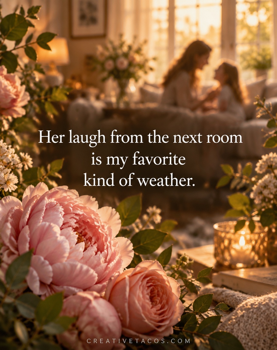 Her laugh from the next room is my favorite kind of weather.