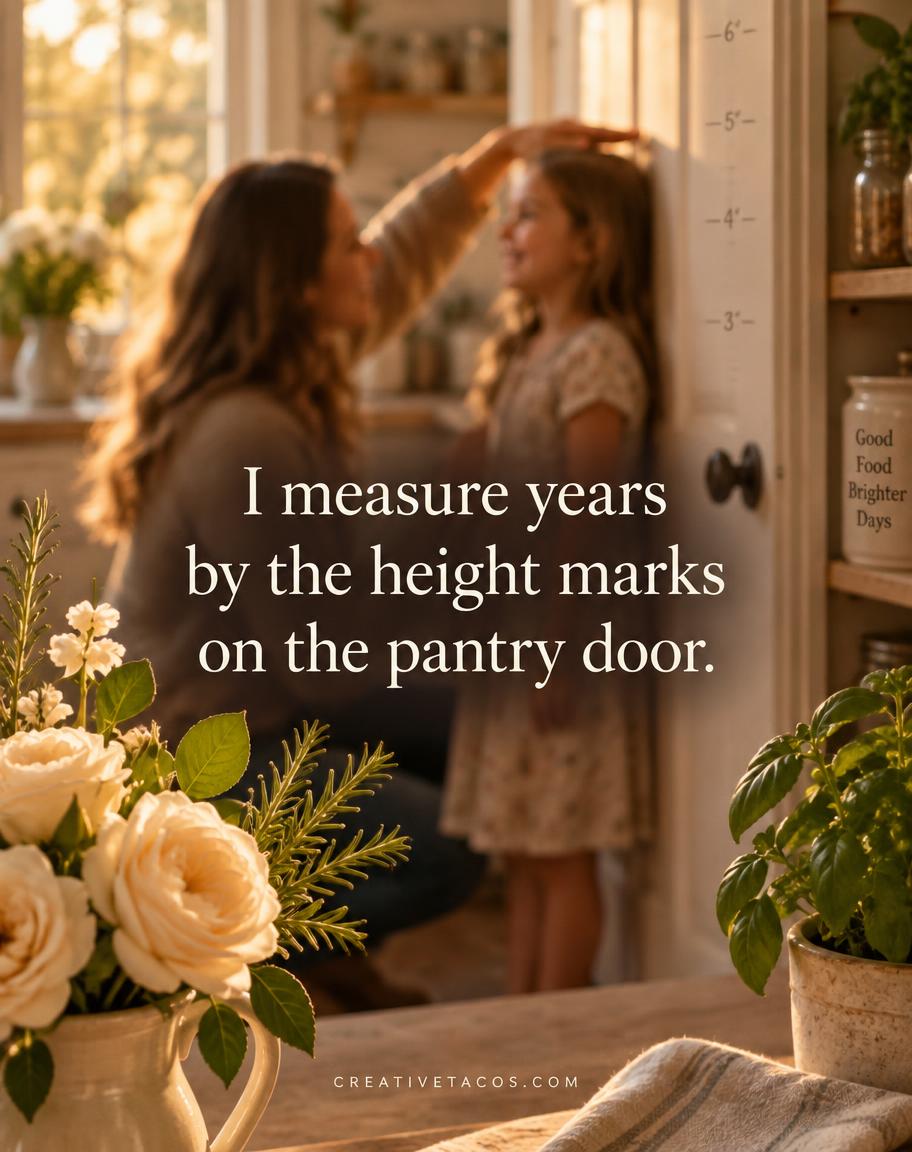 I measure years by the height marks on the pantry door.