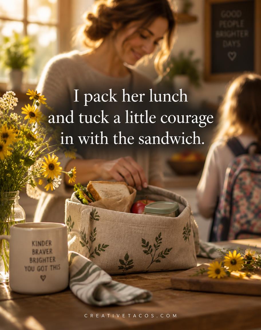 I pack her lunch and tuck a little courage in with the sandwich.